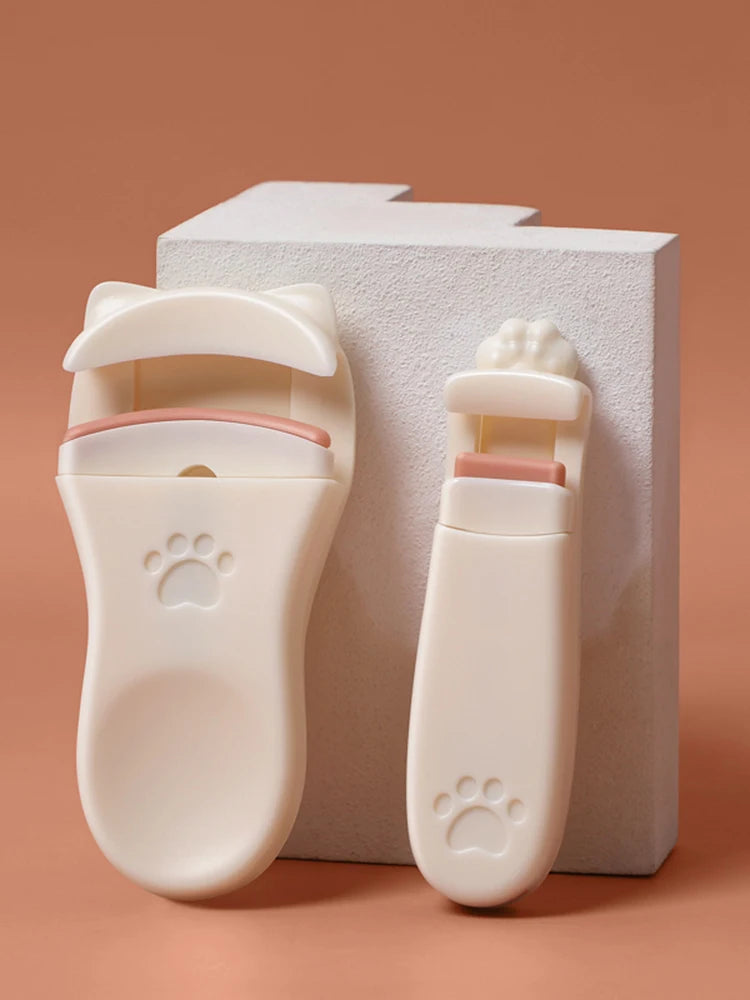 Katt-tass ögonfransböjare – söt och portabel fransböjare med extra silikonpad