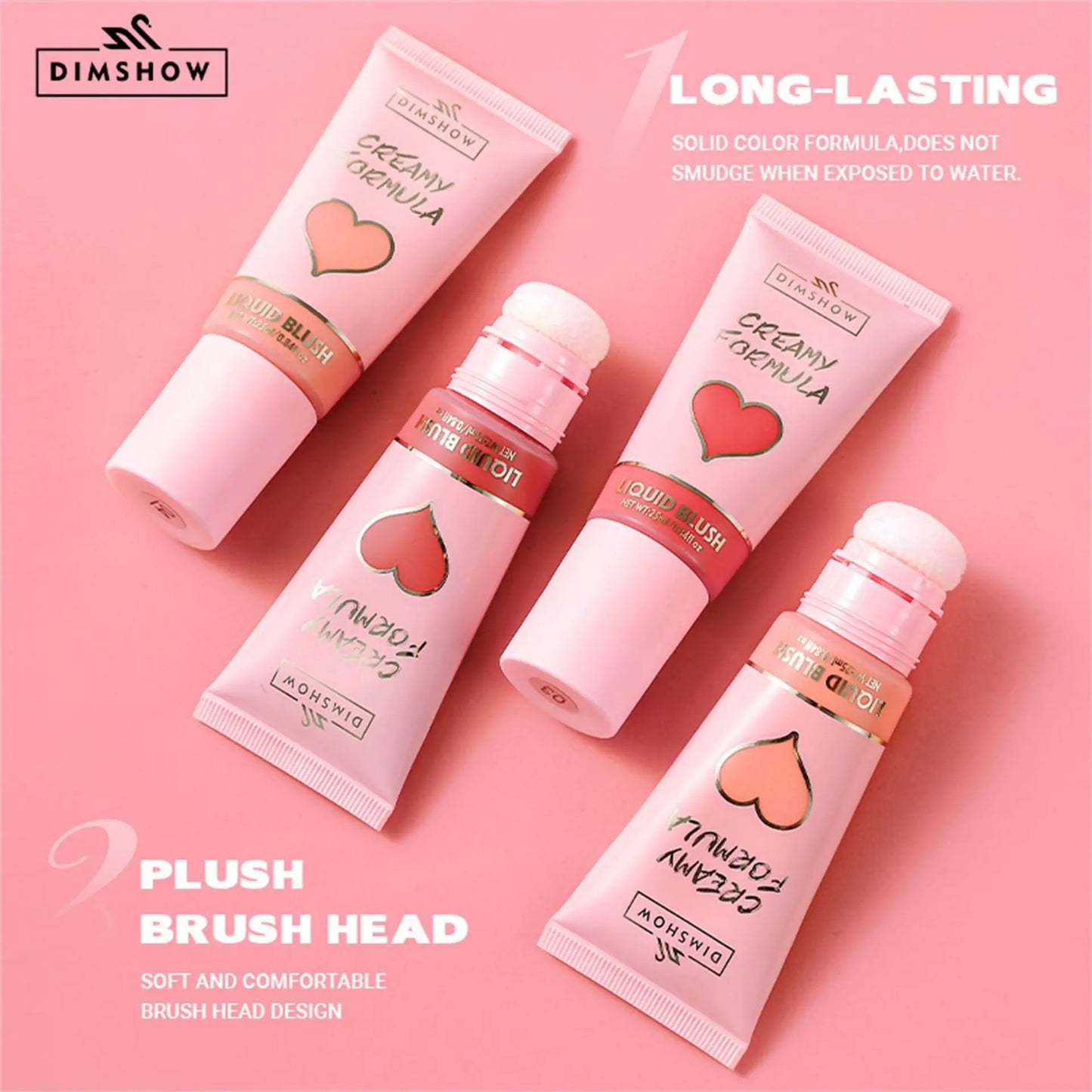 Velvet Blush – 6-färgs sponge head rouge för kinder & läppar