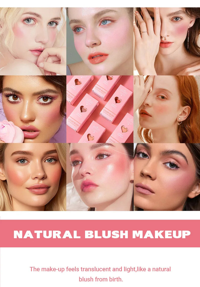 Velvet Blush – 6-färgs sponge head rouge för kinder & läppar