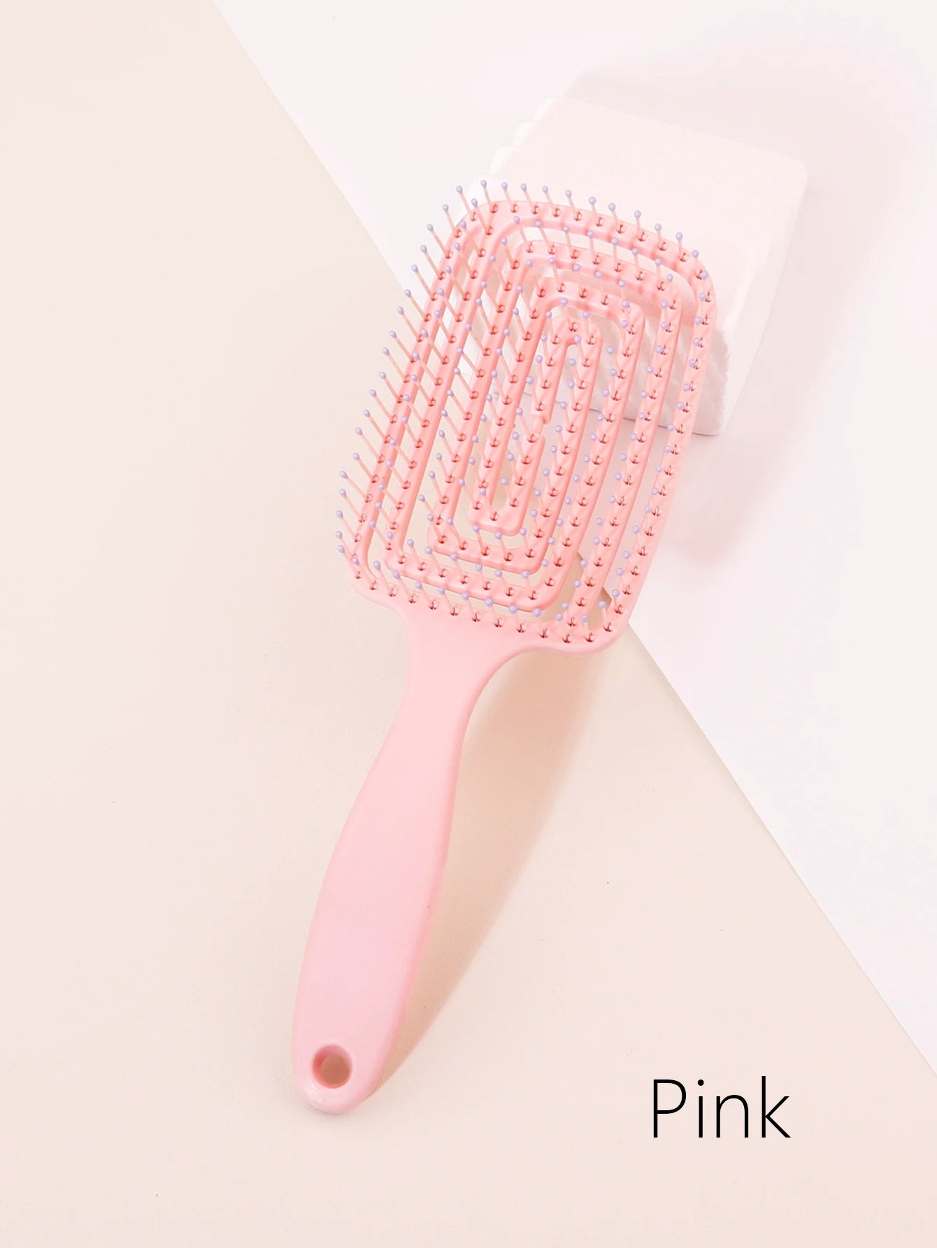 Massagehårborste med plastgrepp – skonsam kam för hår & peruker