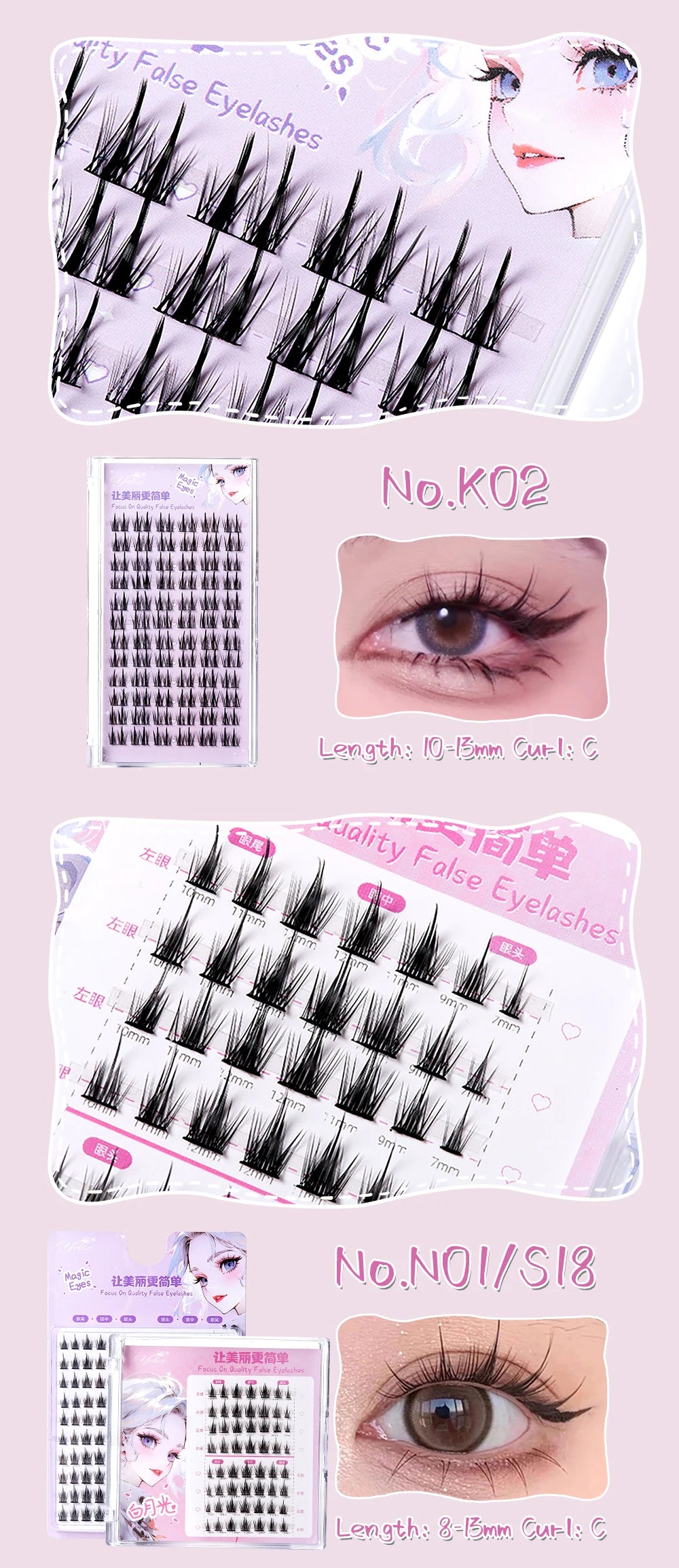 Manga Lashes – dolly & cat eye klusterfransar