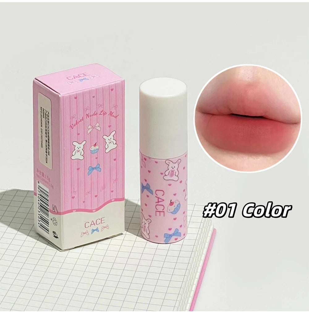 Little Bunny Lip Mud Set – matt läppset med sammetslen nude-textur & söt kanin-design