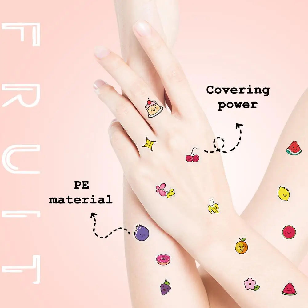 Cute Food Acne Patch – 120 st roliga acneplåster med fruktmotiv, behandlar & täcker finnar