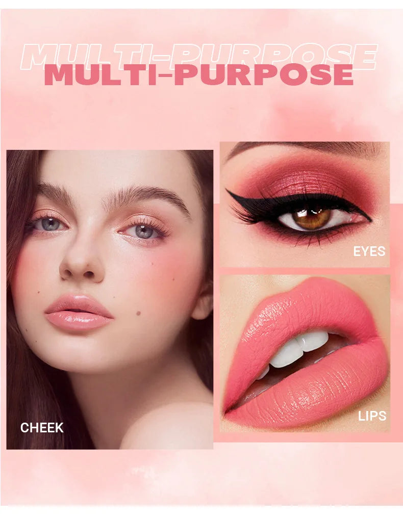 Velvet Blush – 6-färgs sponge head rouge för kinder & läppar