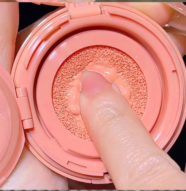 Blusear Cushion Blush – långvarigt rouge med puff, blendbar nyans & brightening-effekth Blendable Shade with Powder Puff Whitening without Sticking Long Lasting Gege Bear Makeup Blusher