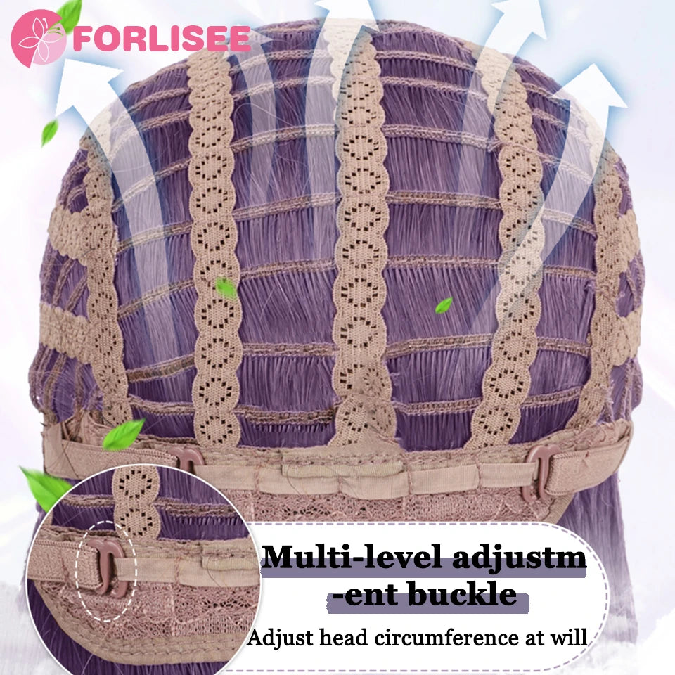 Ombre-peruk 66 cm – lång lockig cosplayperuk med mittbena