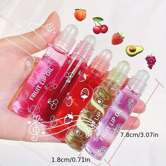 Fresh Fruit Roll-on Lip Balm – återfuktande läppolja med druva, transparent glans & långvarig fukt