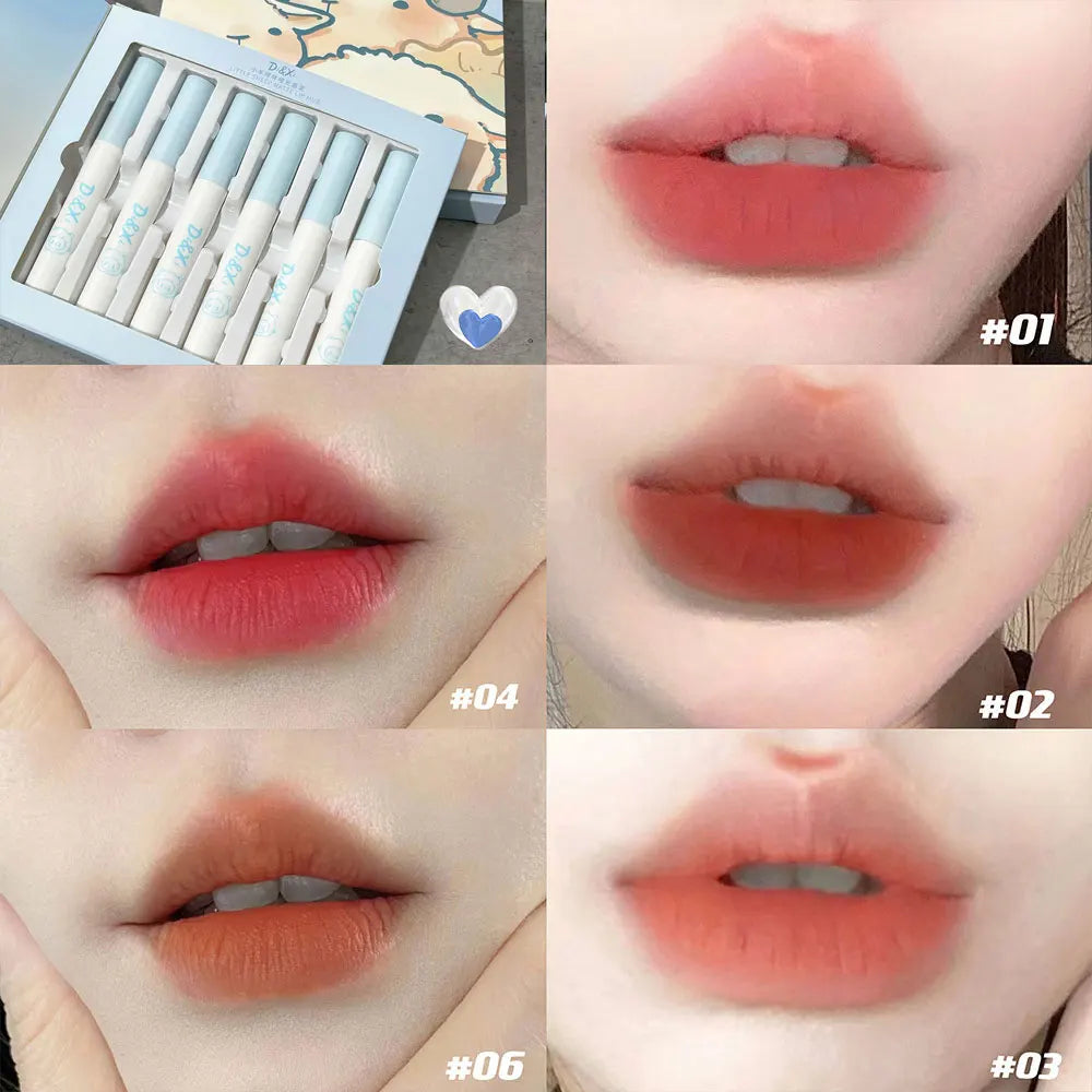 6-pack kawaii läppstiftset – koreansk makeup i matta nyanser