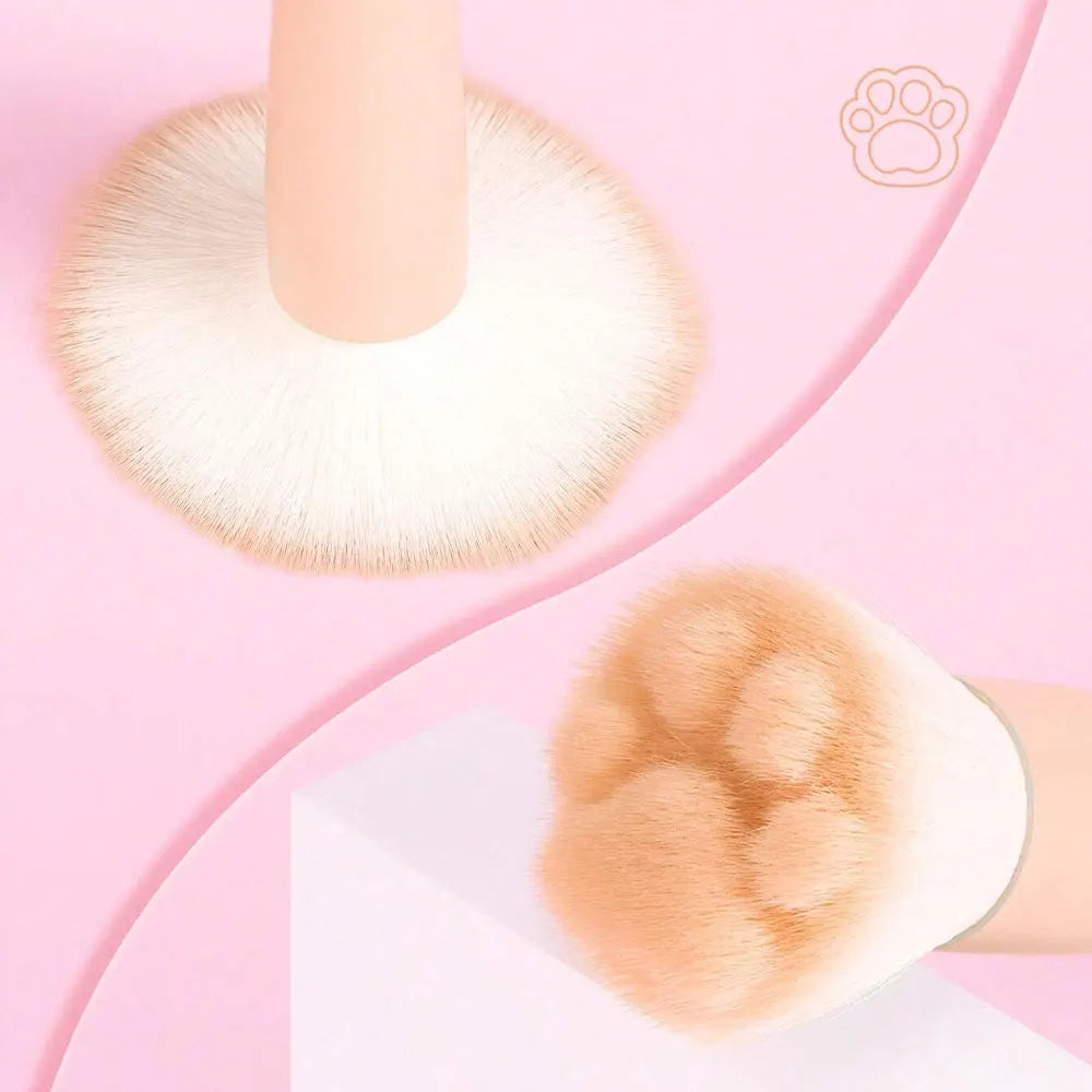 Katt-tass rougeborste – professionell makeupborste med förvaringsbox