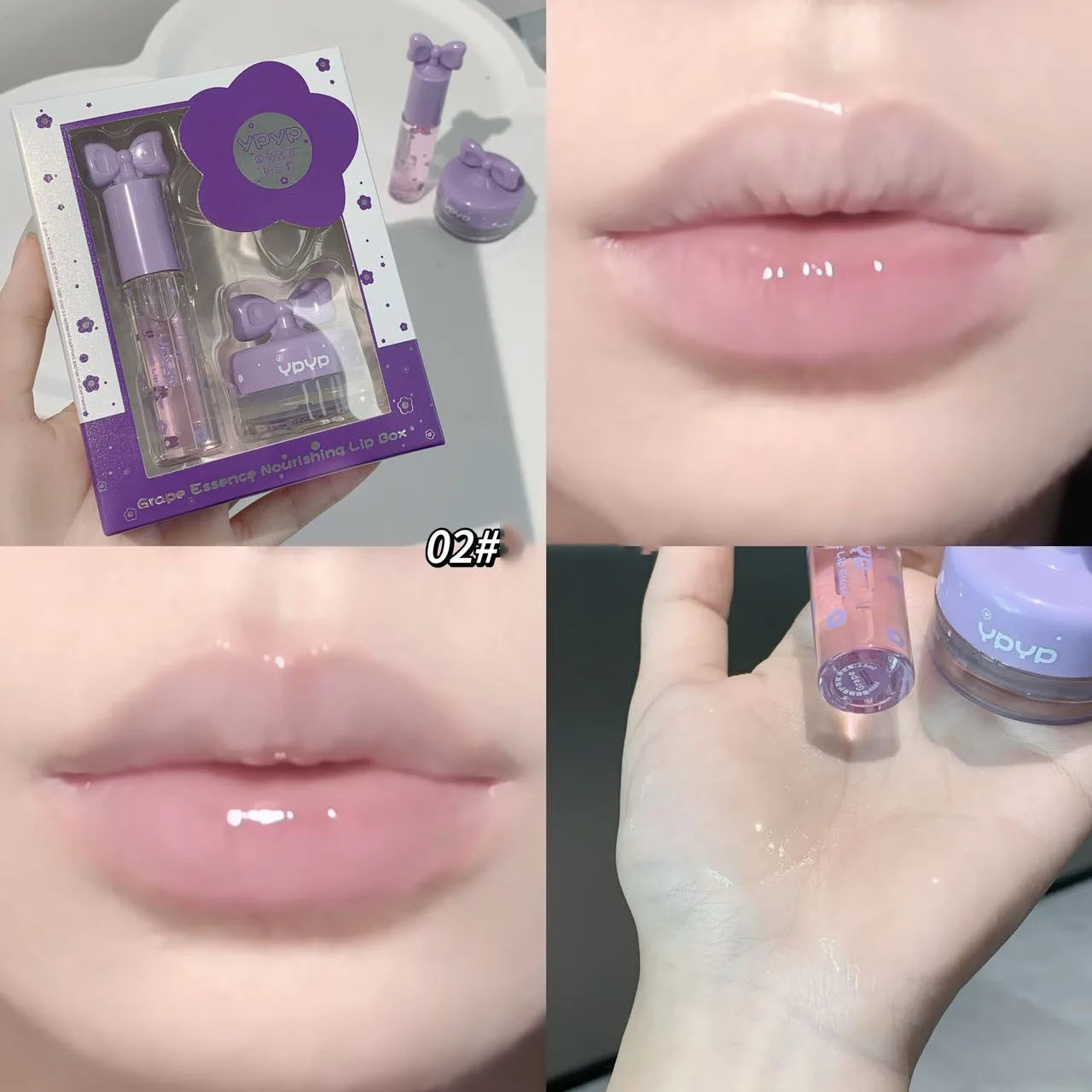 2-delat lip care set – återfuktande lip gloss & lip mask med persikoessens