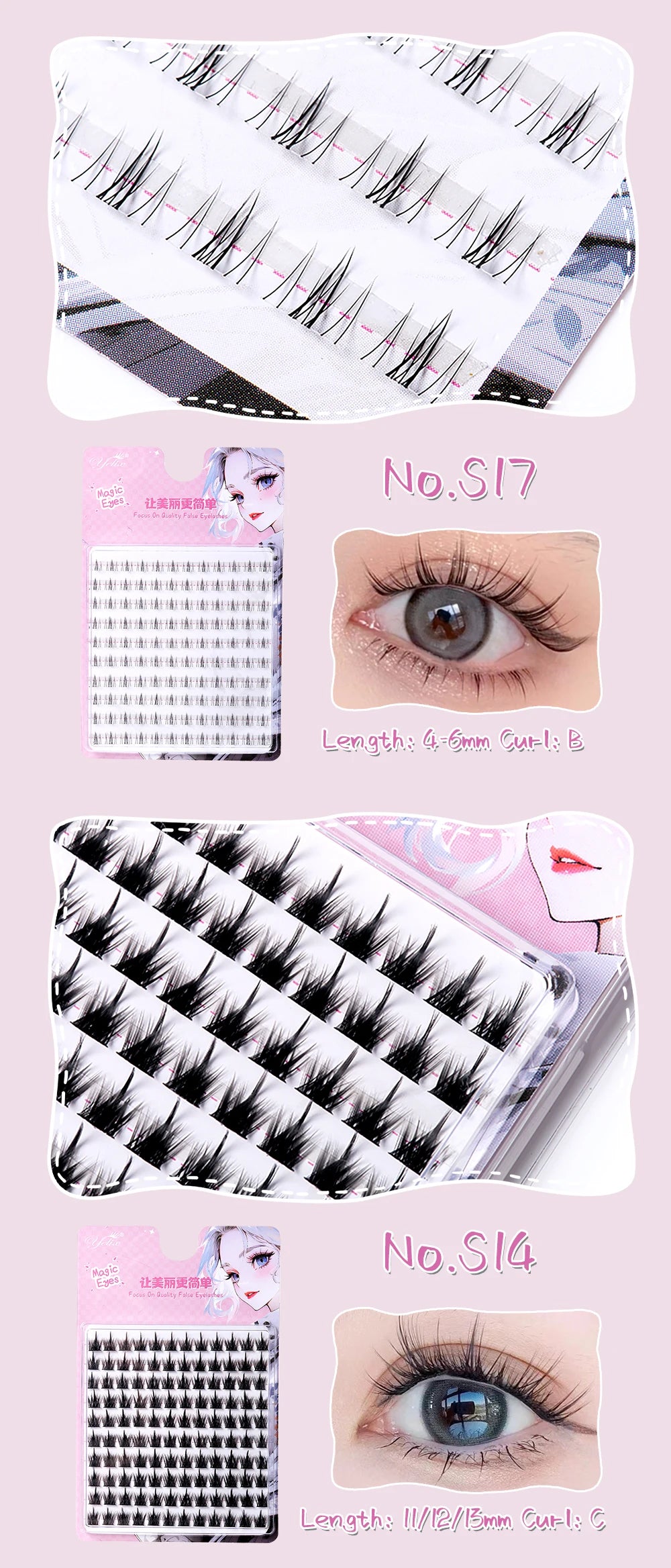 Manga Lashes – dolly & cat eye klusterfransar