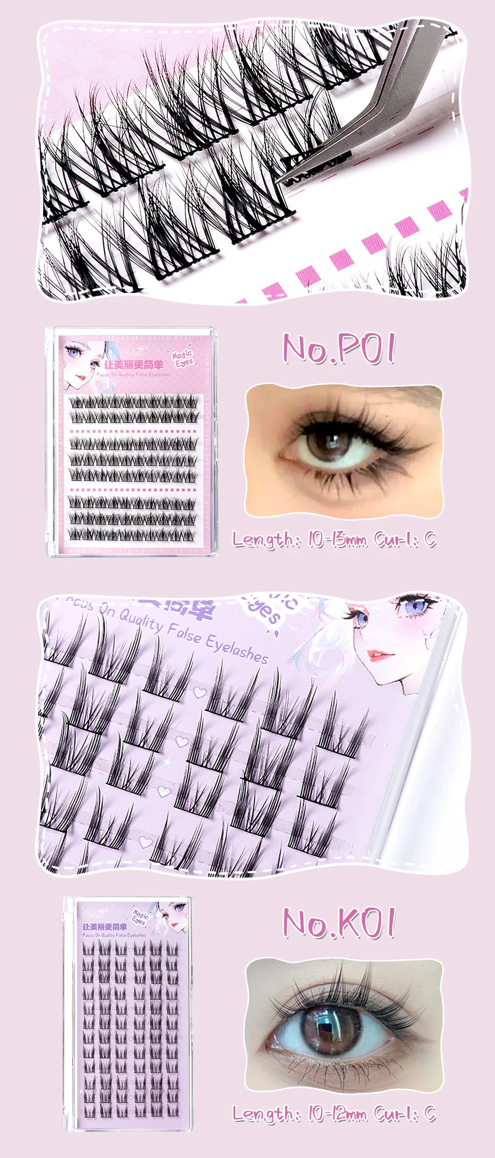 Manga Lashes – dolly & cat eye klusterfransar