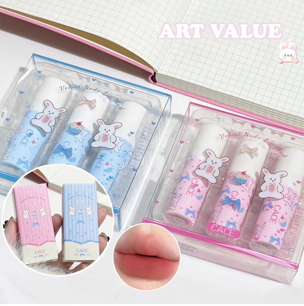 Little Bunny Lip Mud Set – matt läppset med sammetslen nude-textur & söt kanin-design
