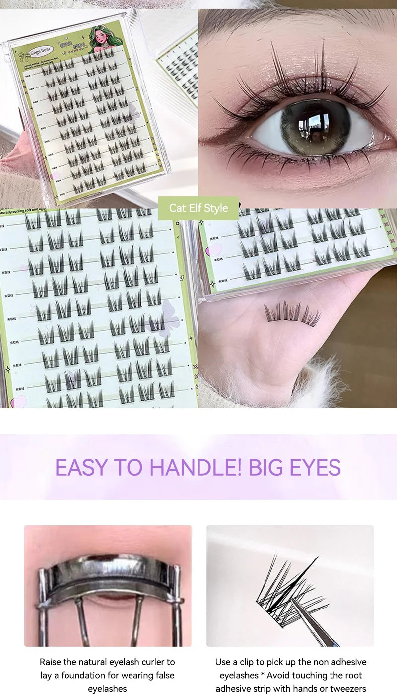 Gege Bear no-glue lösögonfransar – enkel 3-stegs applicering