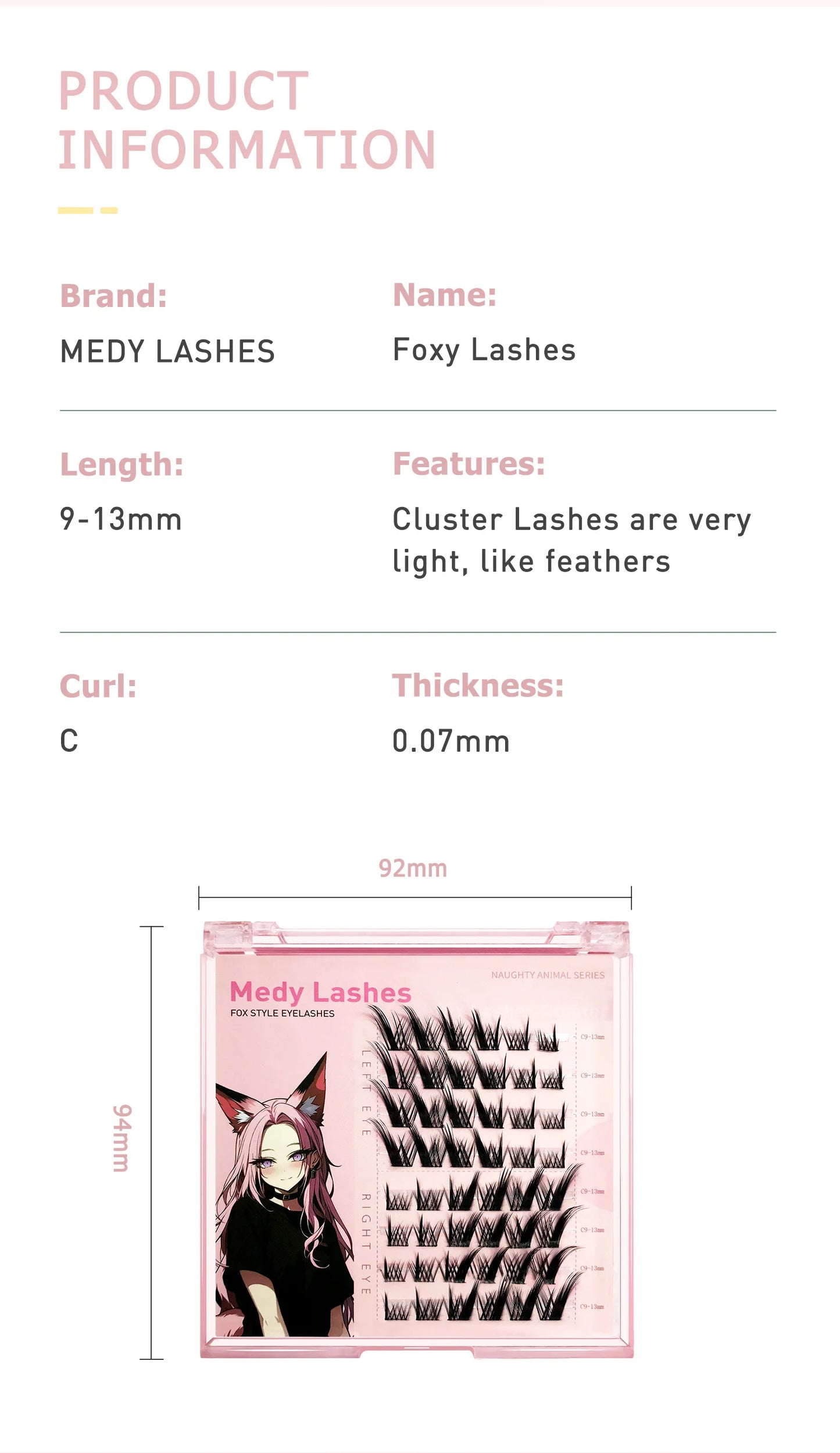 Puppy Lashes Fox Series – segmenterade lösögonfransar
