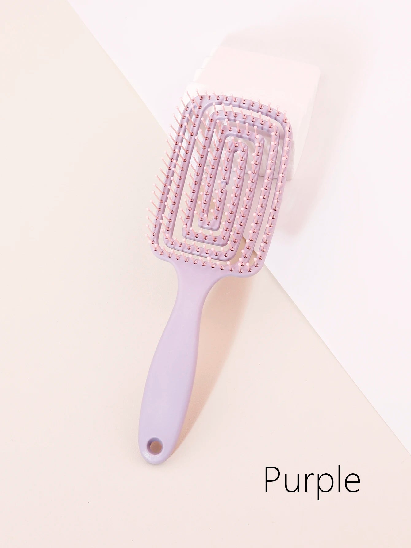 Massagehårborste med plastgrepp – skonsam kam för hår & peruker