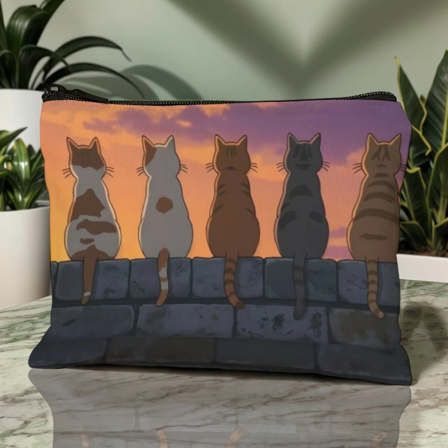 White Cat Cosmetic Pouch – drömmig sminkväska för kattälskare