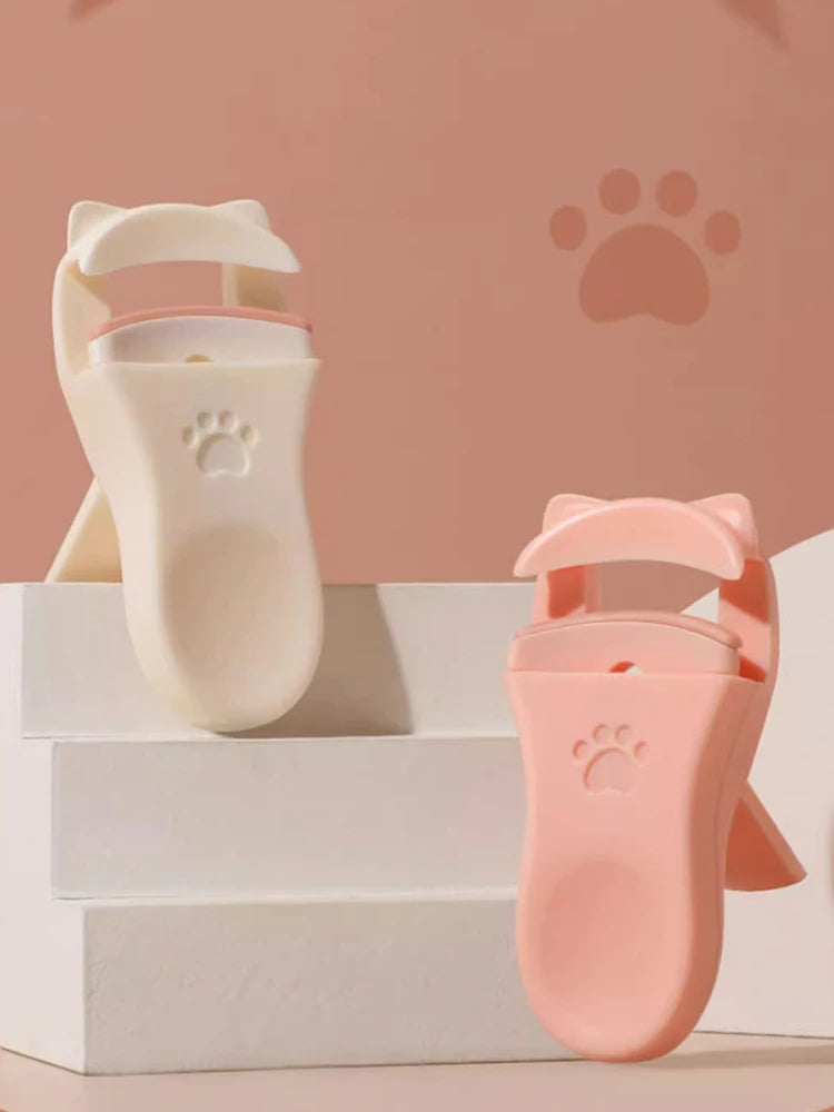 Katt-tass ögonfransböjare – söt och portabel fransböjare med extra silikonpad