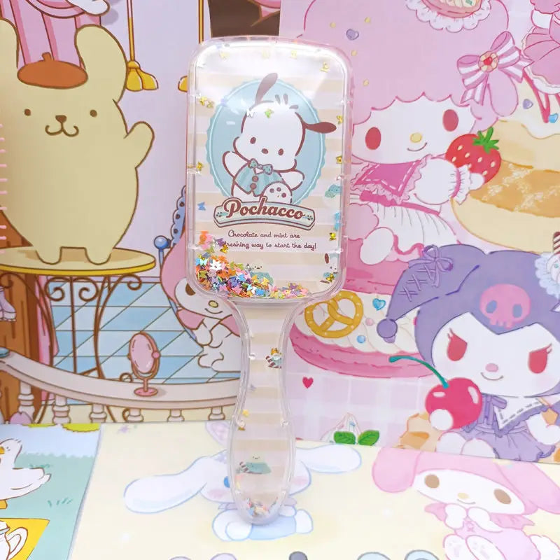 Sanrio air cushion-hårborste – kawaii massageborste med My Melody, Kuromi & Hello Kitty