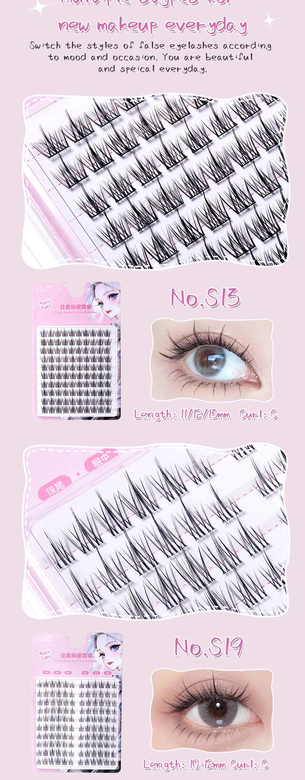 Manga Lashes – dolly & cat eye klusterfransar