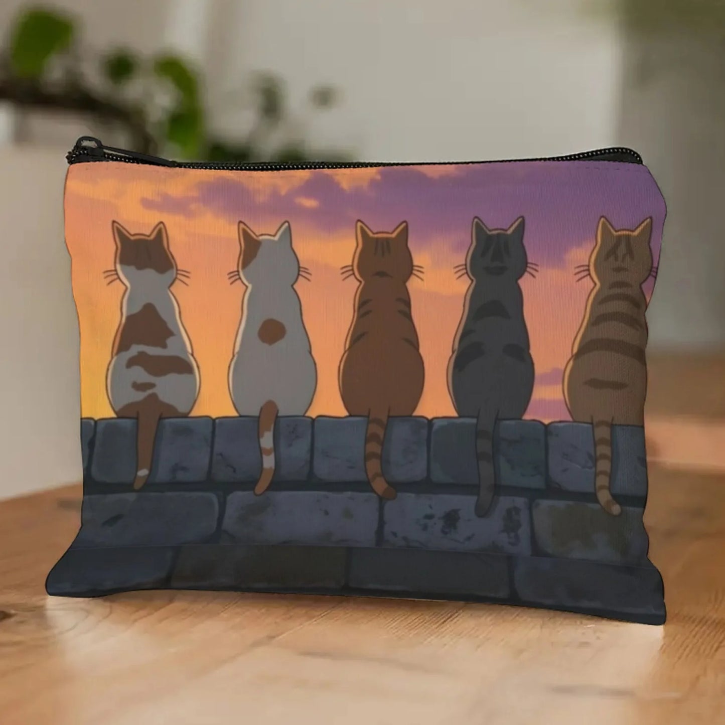 White Cat Cosmetic Pouch – drömmig sminkväska för kattälskare