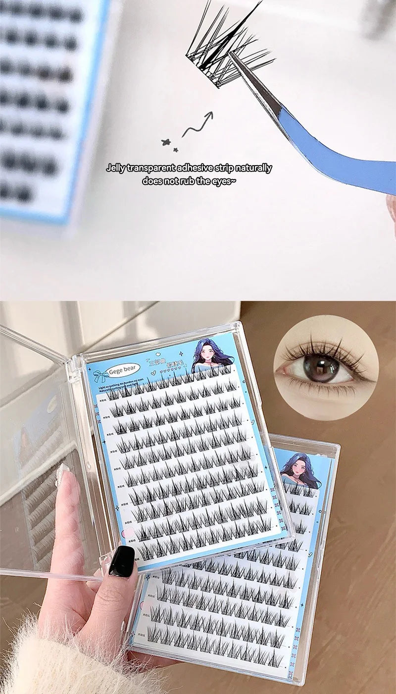 Gege Bear no-glue lösögonfransar – enkel 3-stegs applicering