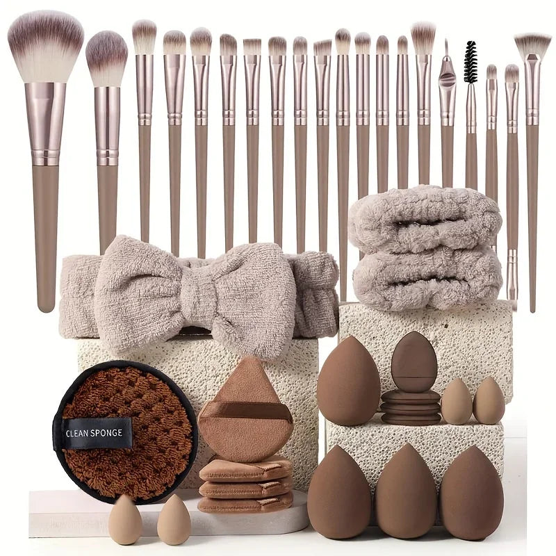 20/40pcs Pink Makeup Brush Set – komplett kit för alla dina looks