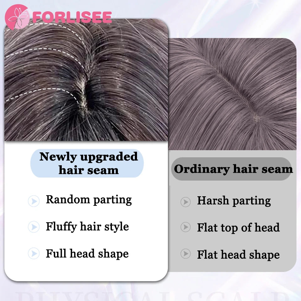 Ombre-peruk 66 cm – lång lockig cosplayperuk med mittbena