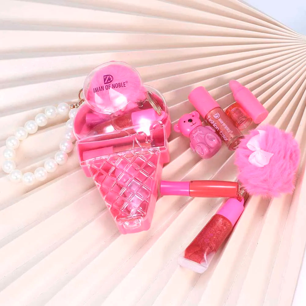 Ice Cream Bear Lip Gloss Set – söt nyckelrings-gloss med långvarig fukt & glans