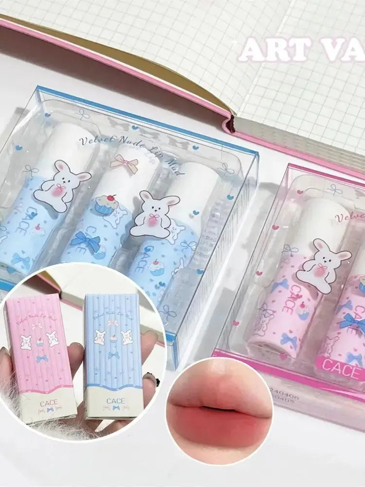 Little Bunny Lip Mud Set – matt läppset med sammetslen nude-textur & söt kanin-design