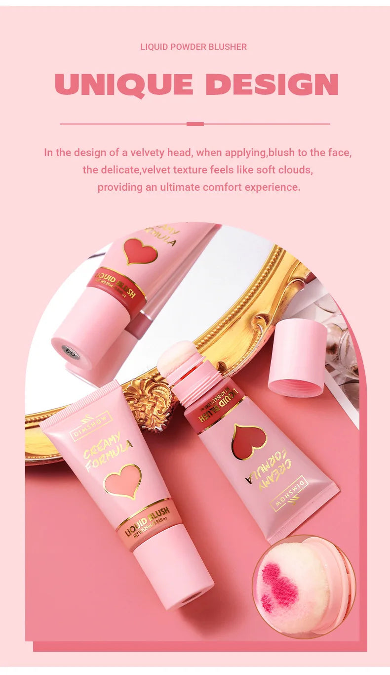 Velvet Blush – 6-färgs sponge head rouge för kinder & läppar