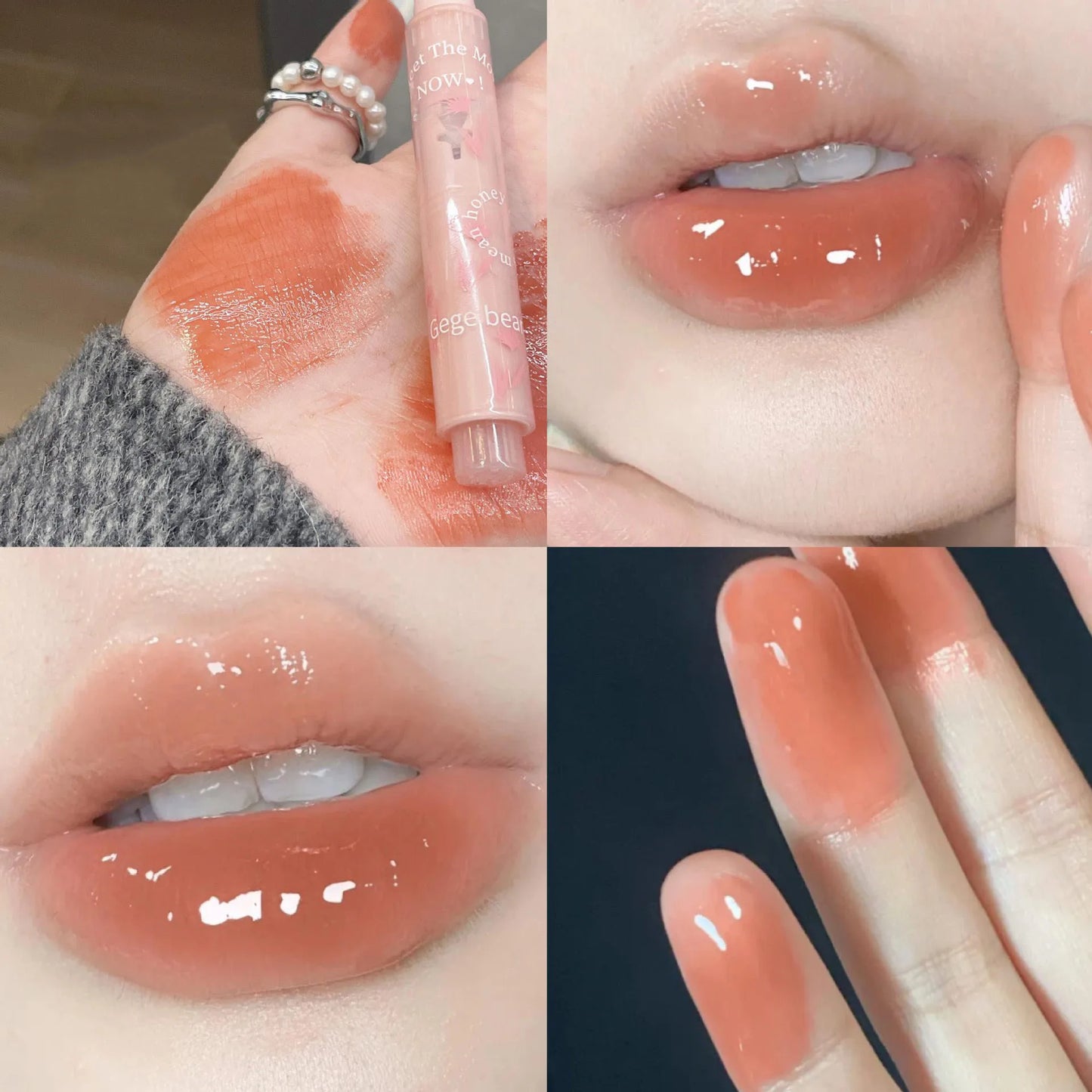 Water-light Lip Glaze – hjärtformad lip tint med glitter, långvarig fukt & spegelglans