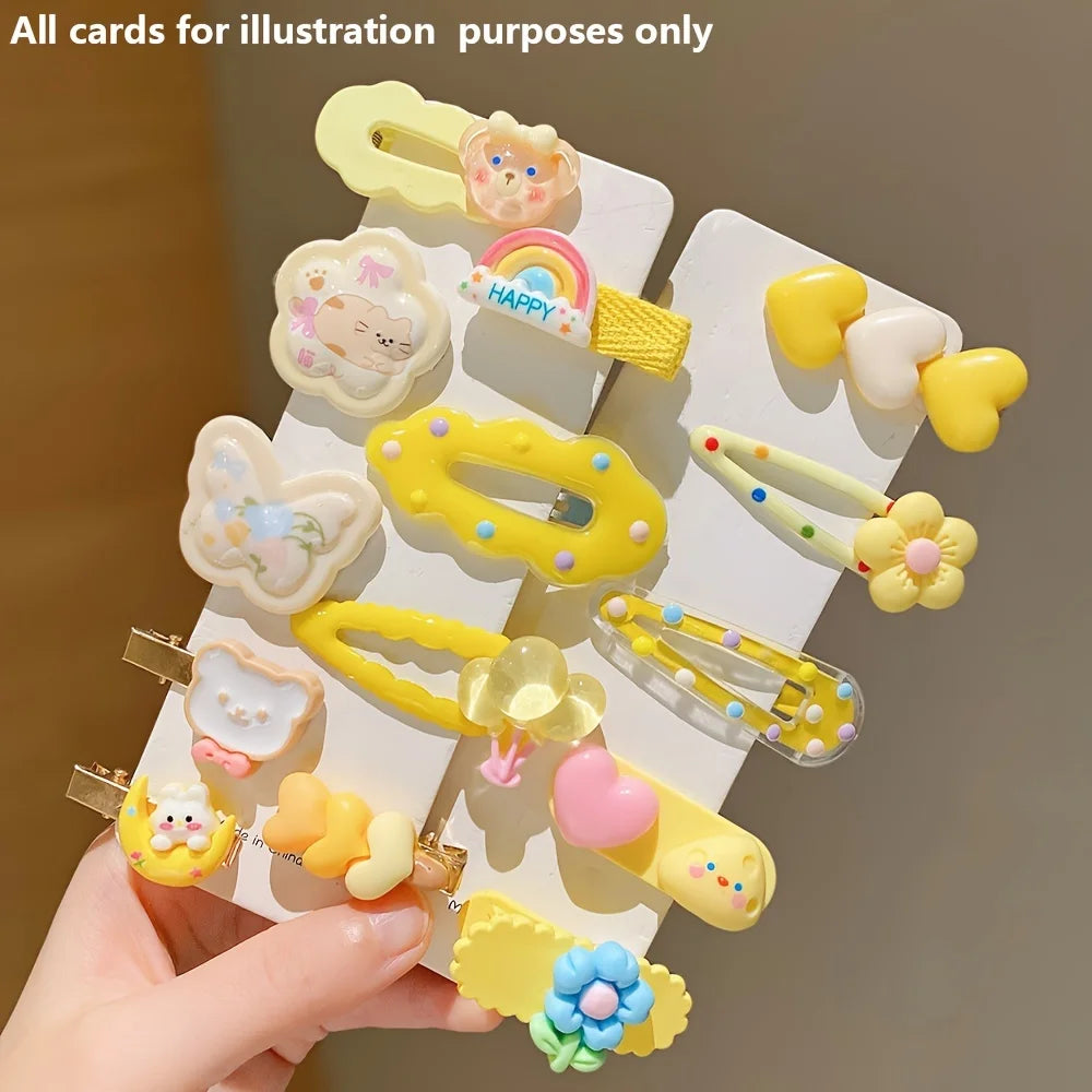 14 st gula hårspännen – söta, färgglada