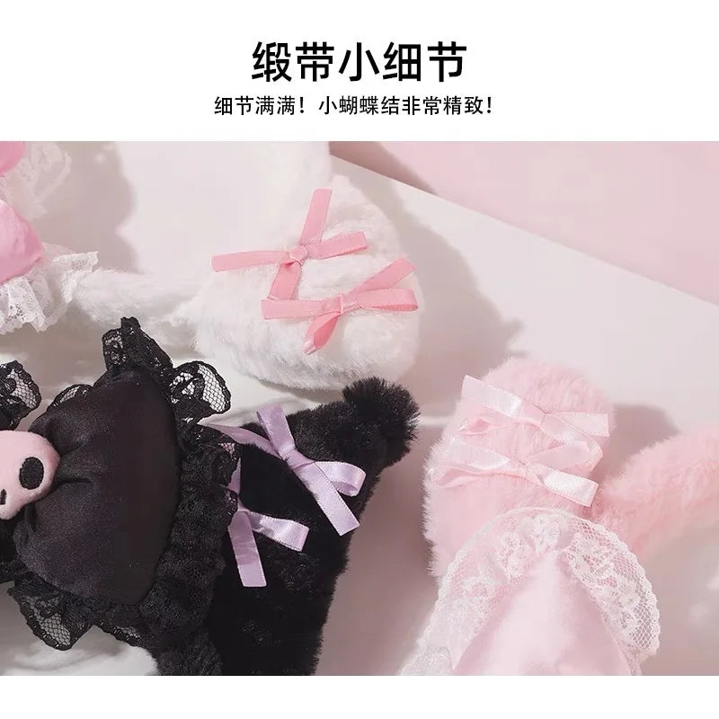 Hello Kitty hårband för barn – söta plyschiga håraccessoarer med spets & rosetter