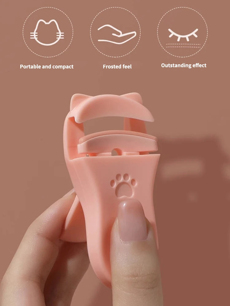 Katt-tass ögonfransböjare – söt och portabel fransböjare med extra silikonpad