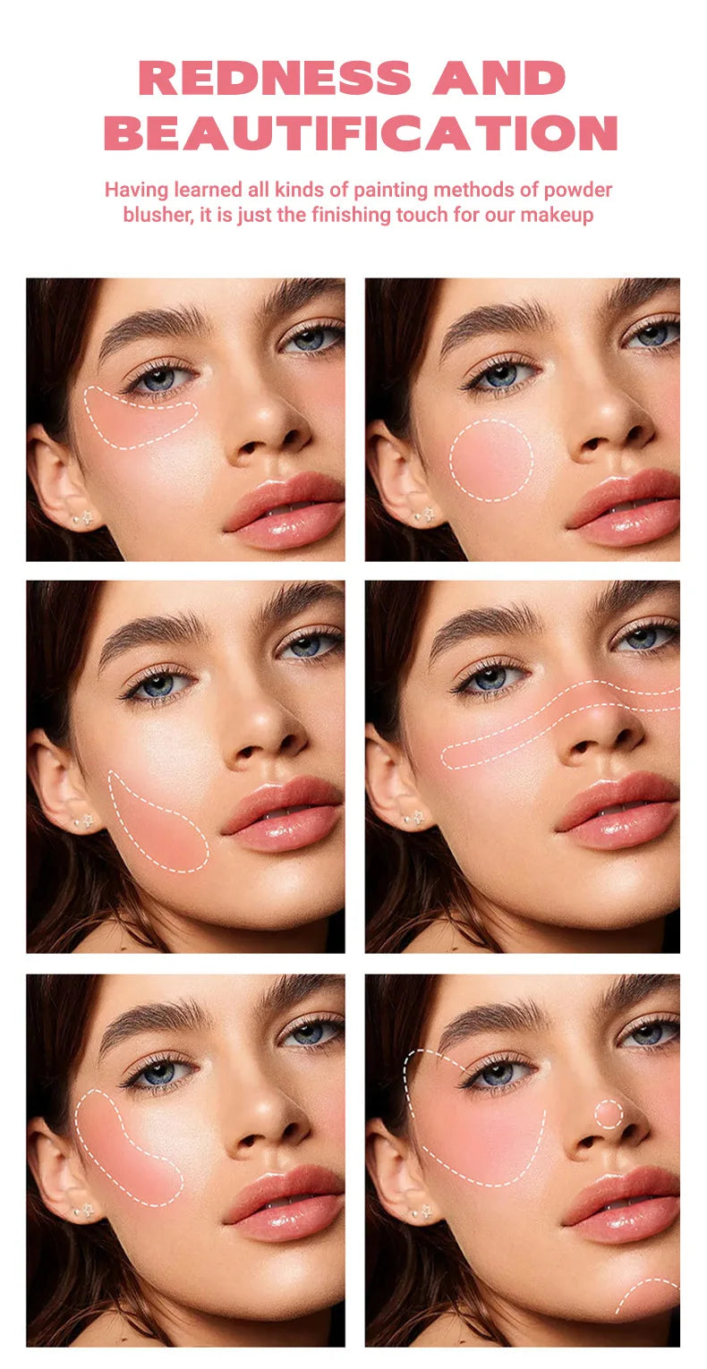 Velvet Blush – 6-färgs sponge head rouge för kinder & läppar