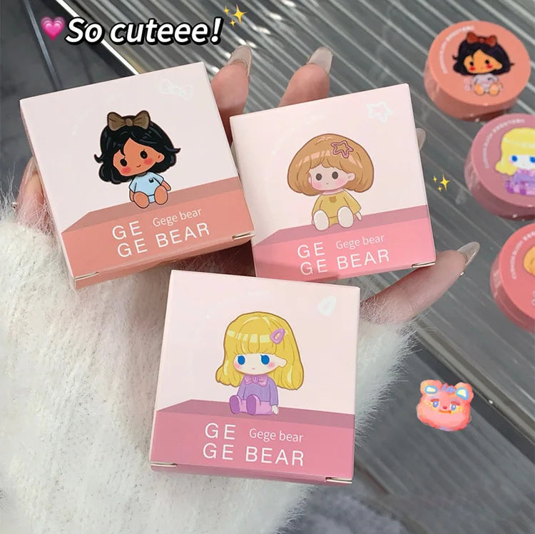 Blusear Cushion Blush – långvarigt rouge med puff, blendbar nyans & brightening-effekth Blendable Shade with Powder Puff Whitening without Sticking Long Lasting Gege Bear Makeup Blusher