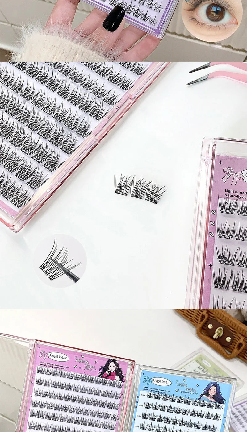 Gege Bear no-glue lösögonfransar – enkel 3-stegs applicering