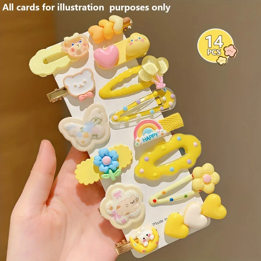 14 st gula hårspännen – söta, färgglada