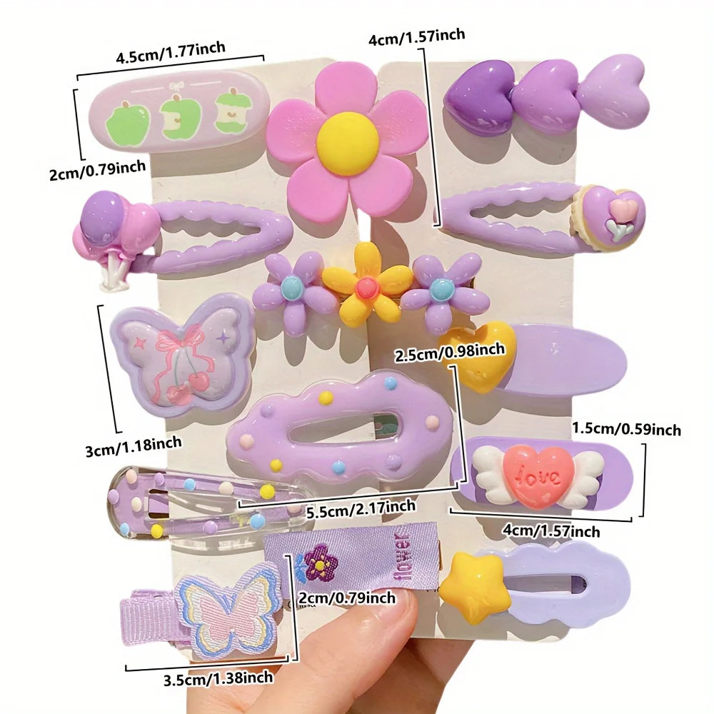 14 st lila hårspännen – söta, lekfulla & perfekta för alla tillfällen