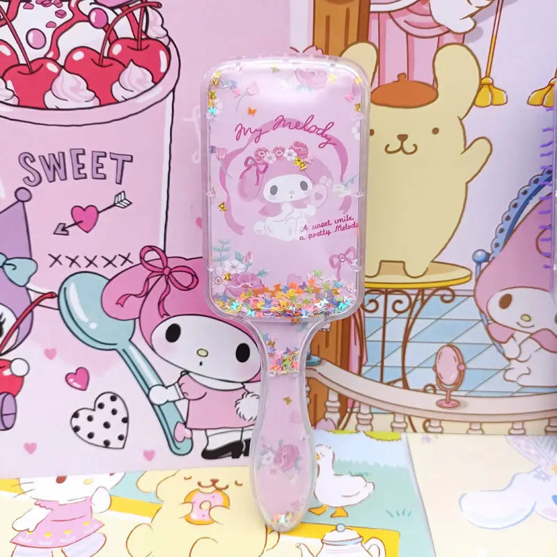 Sanrio air cushion-hårborste – kawaii massageborste med My Melody, Kuromi & Hello Kitty