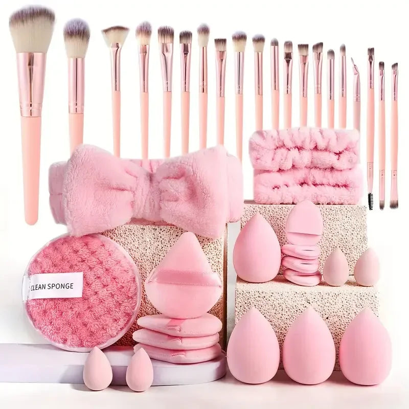 20/40pcs Pink Makeup Brush Set – komplett kit för alla dina looks