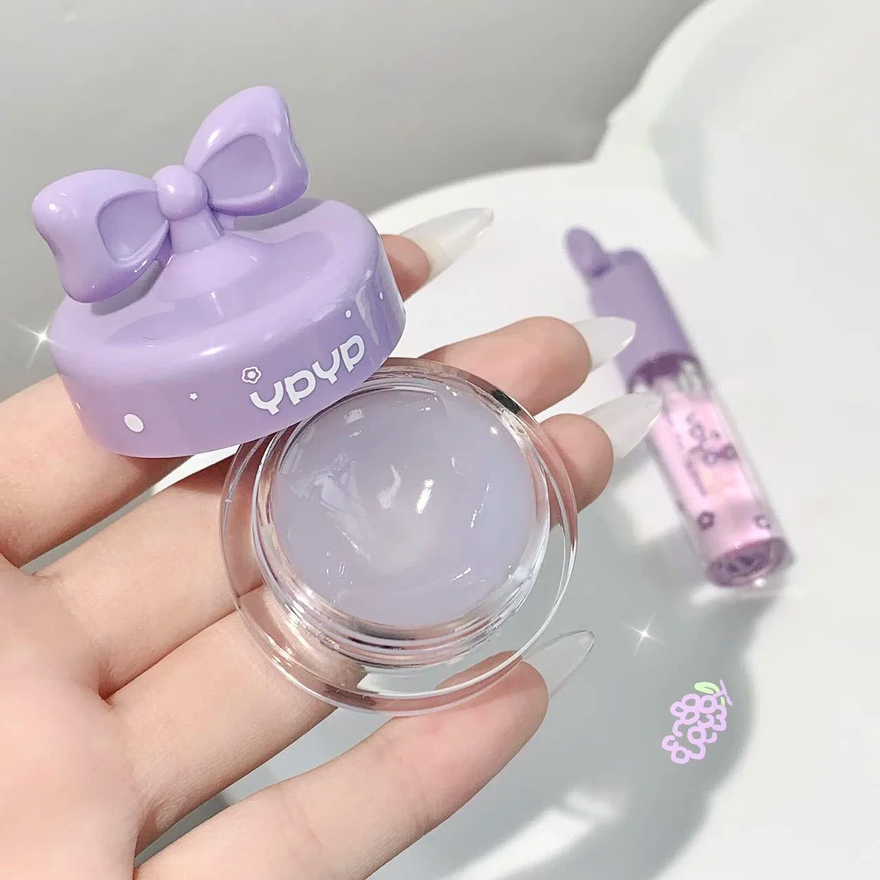 2-delat lip care set – återfuktande lip gloss & lip mask med persikoessens