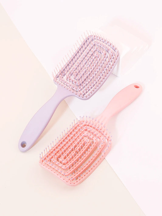 Massagehårborste med plastgrepp – skonsam kam för hår & peruker