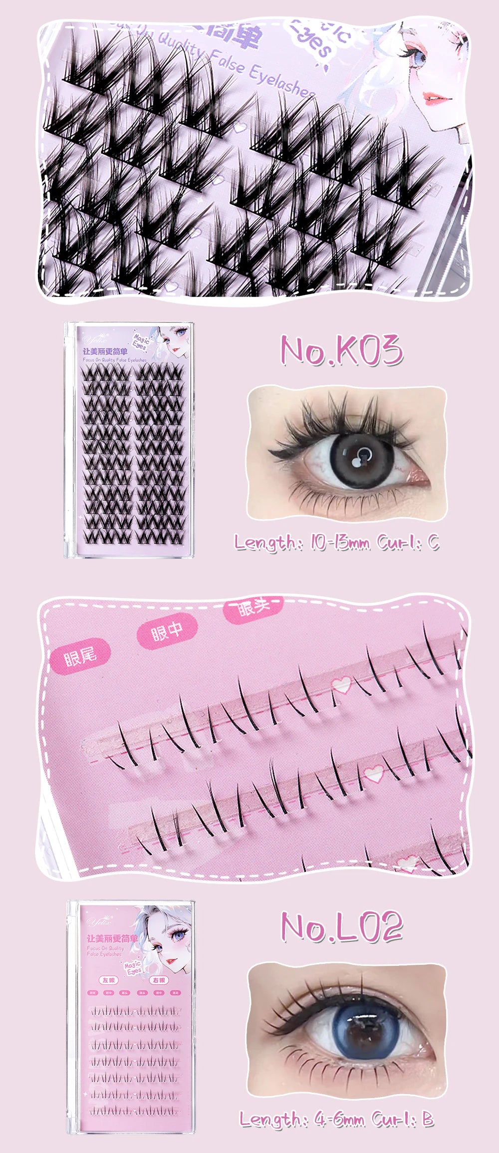 Manga Lashes – dolly & cat eye klusterfransar