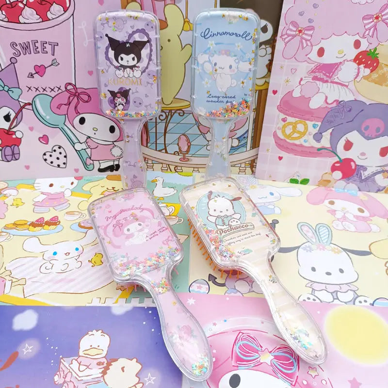 Sanrio air cushion-hårborste – kawaii massageborste med My Melody, Kuromi & Hello Kitty