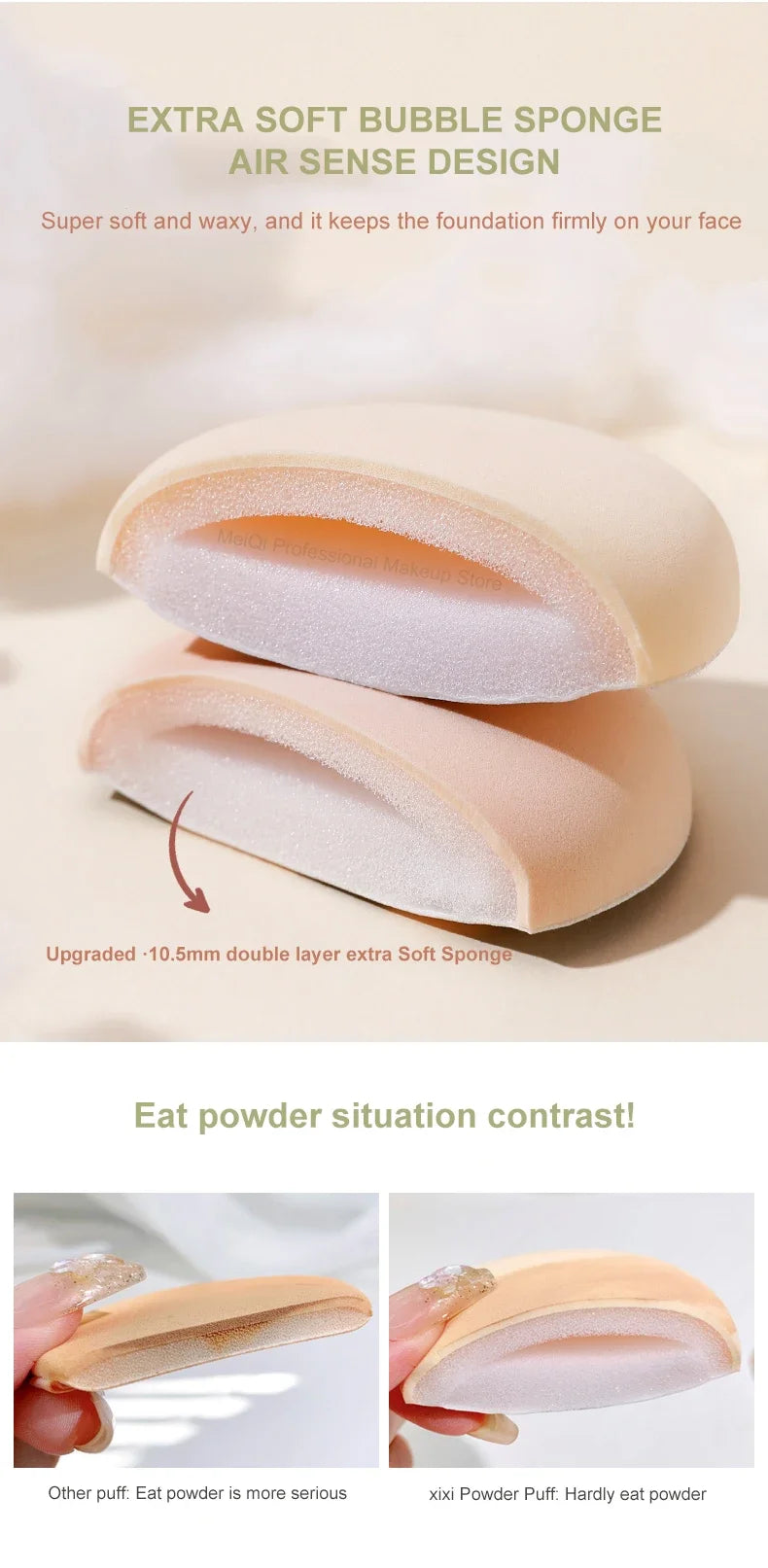 Söta cartoon makeup-sponges – air cushion BB cream puff, mjuk & flexibel för foundation & concealer