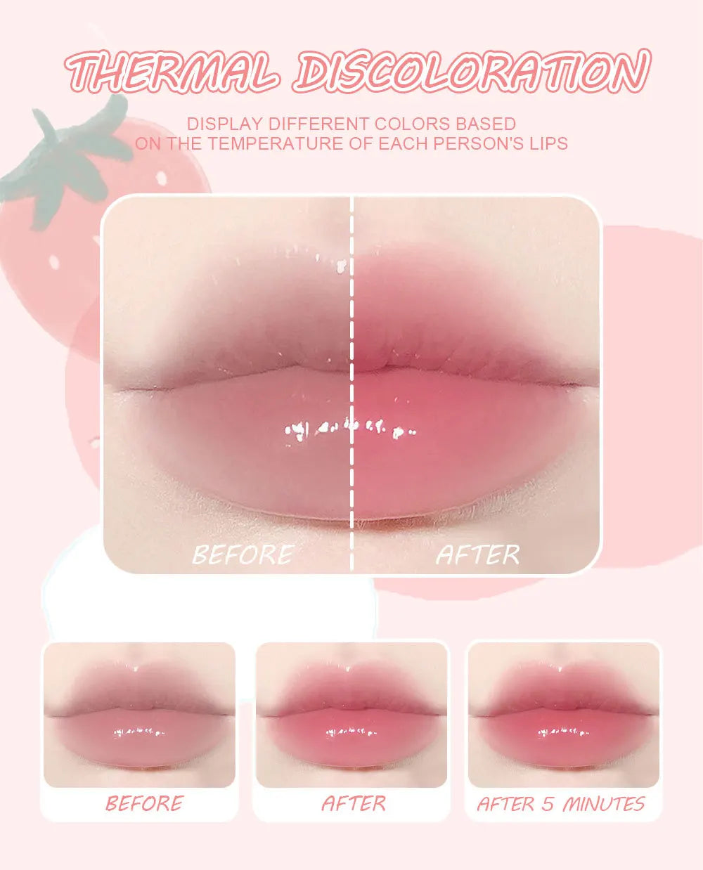 5-pack färgskiftande läppstift – söt gift set med fruktsmak, mini lipsticks som ändrar färg efter temperatur