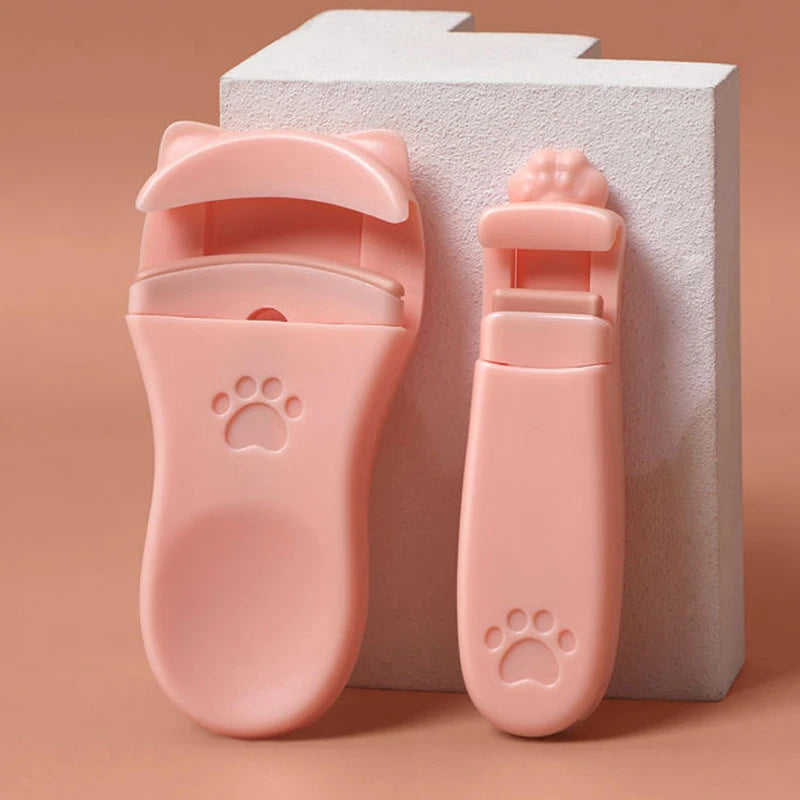 Katt-tass ögonfransböjare – söt och portabel fransböjare med extra silikonpad