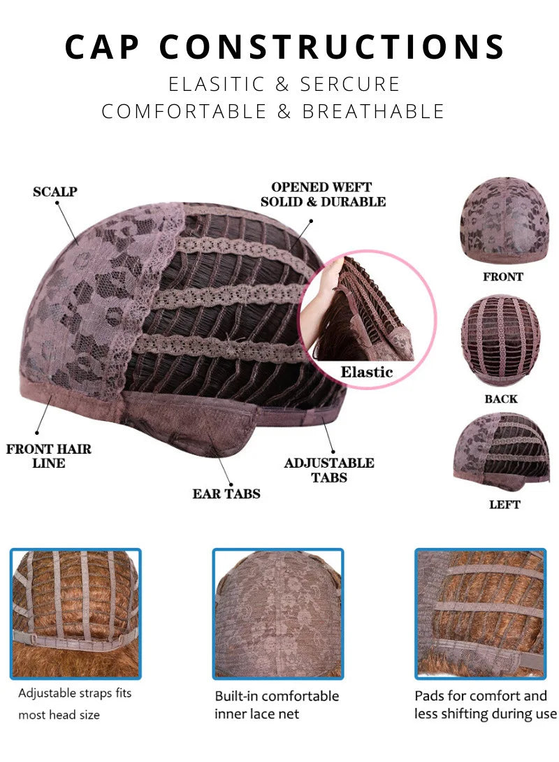 Blå vågig peruk 66 cm – lång syntetperuk med lugg